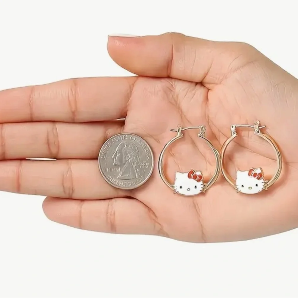 NEW Hello Kitty Gold Hoop Earrings